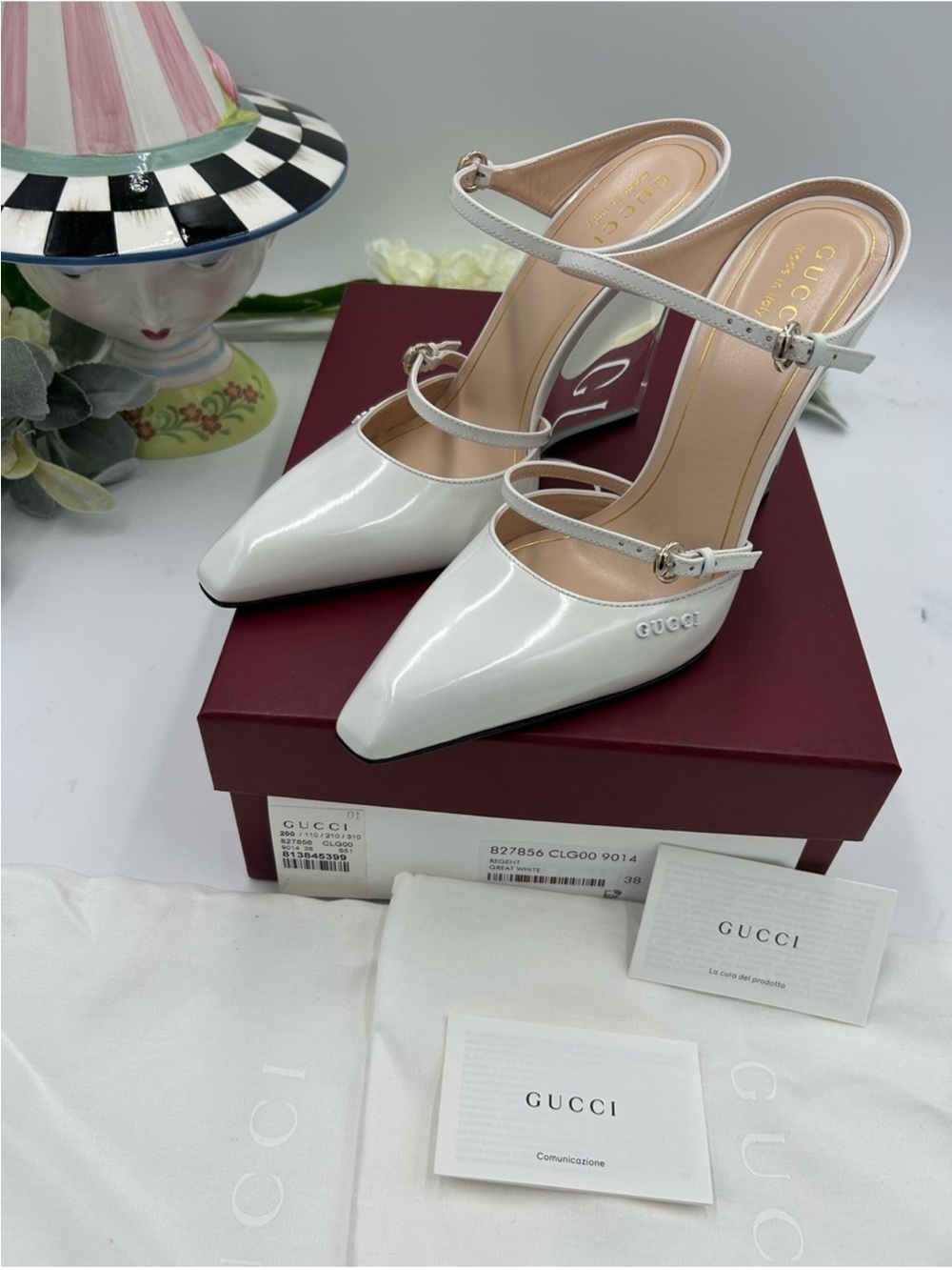 Women’s Gucci Christy patent leather wedge mule size 38 made in Italy - Picture 9 of 11